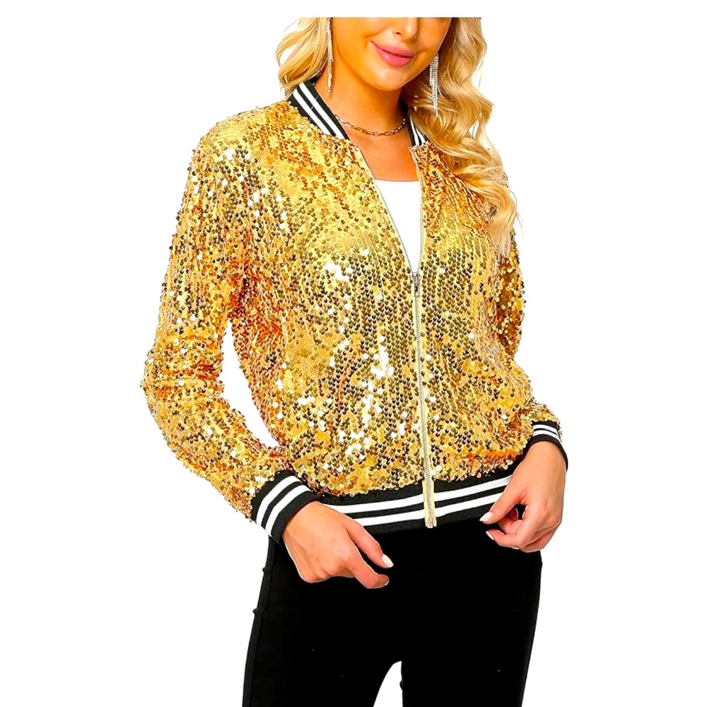 2 SEQUINS BOMBER JACKETS ✨ Gold & Blue/Green